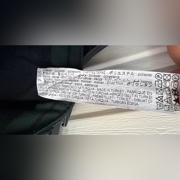 ZARA Men’s Pants Tartan Plaid Slim Chino Green Black Size 32 - Picture 12 of 12